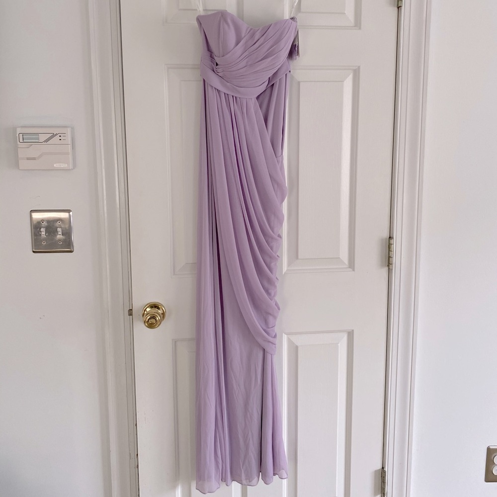 David’s Bridal bridesmaid lavender dress